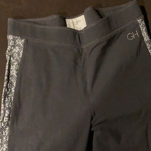 Gilly Hicks grey legging wsilver side lace detail